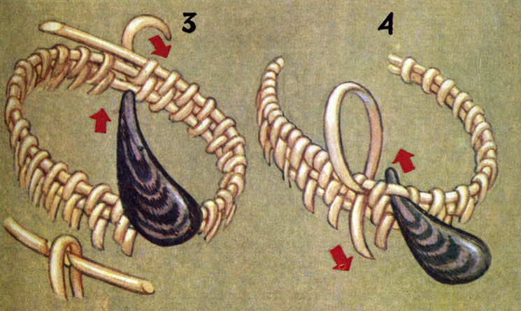 3 - плетение стенок корневушки и способ наращивания спирали, 4 - оплетение края корневушки